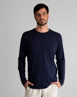 Polo manga Larga Azul marino unisex