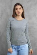 Polo manga Larga plomo unisex