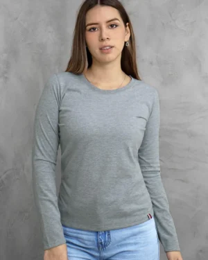 Polo manga Larga plomo unisex