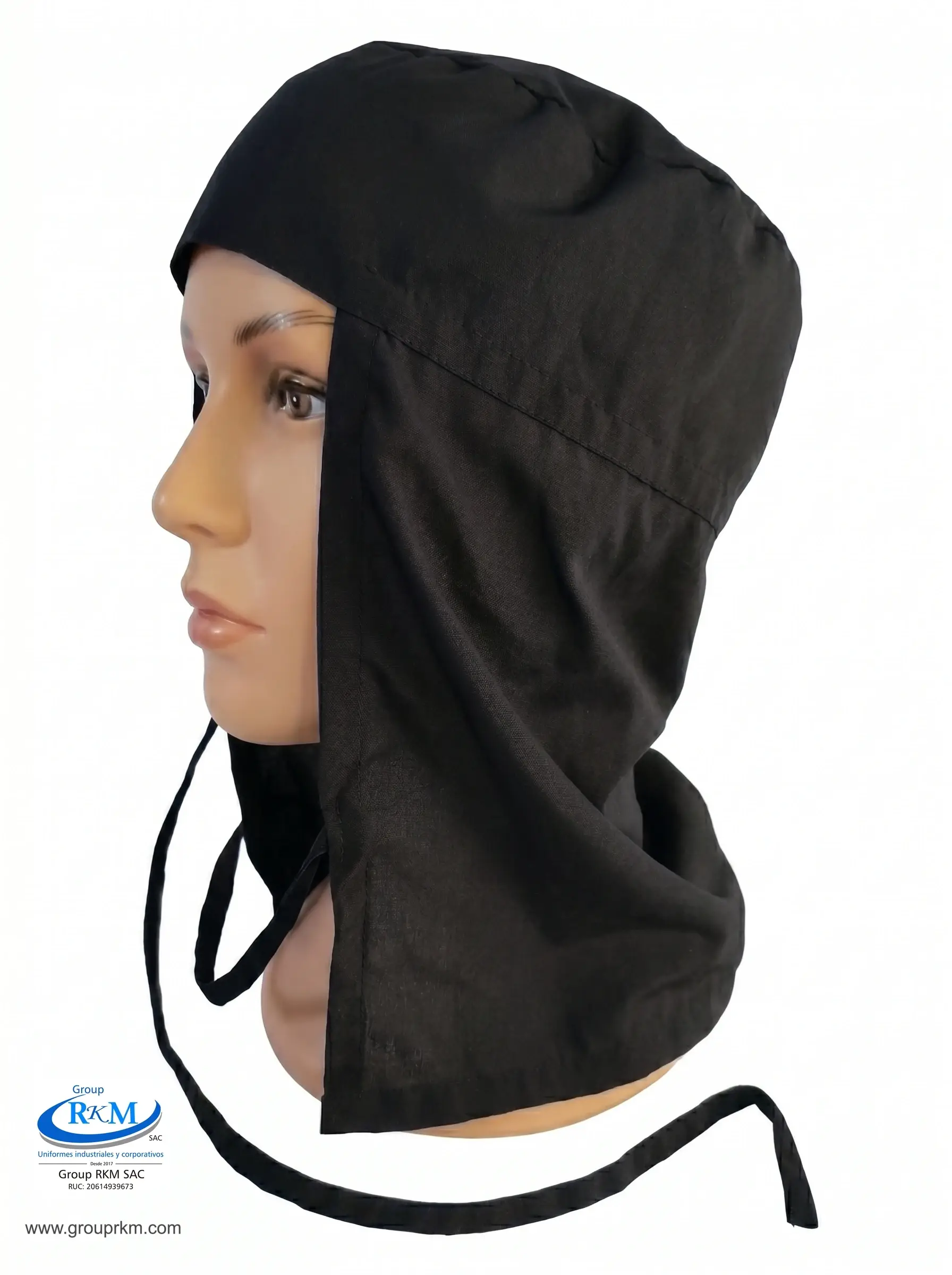 Cofia de tela Arabe Negro