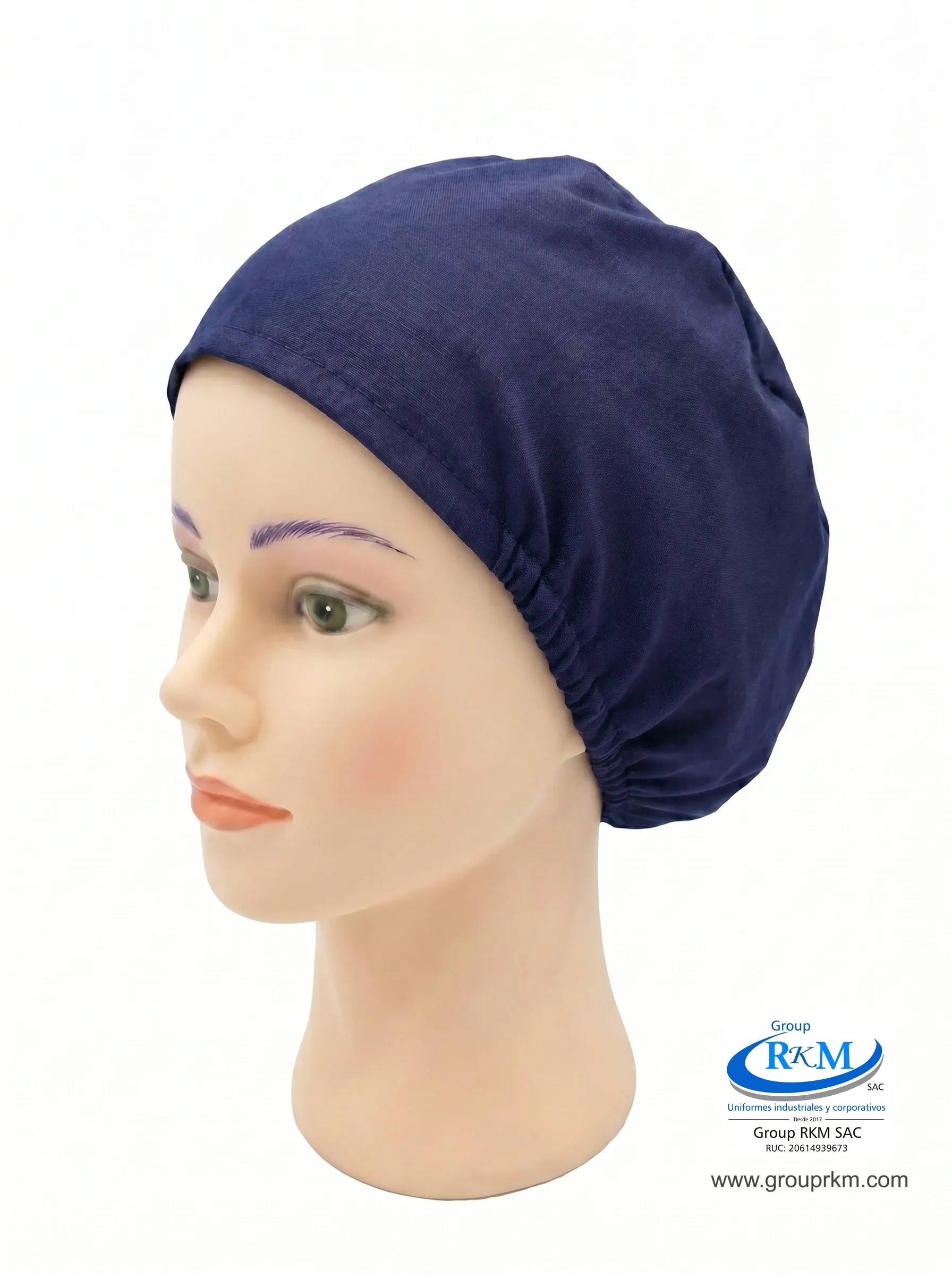 Cofia de Tela Pima Semi circular Quirurgico Azul Marino