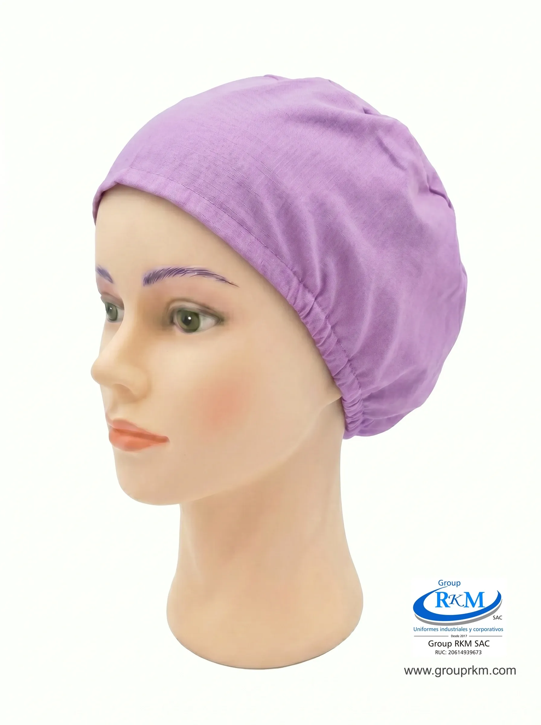 Cofia de Tela Pima Semi circular Quirurgico Lila