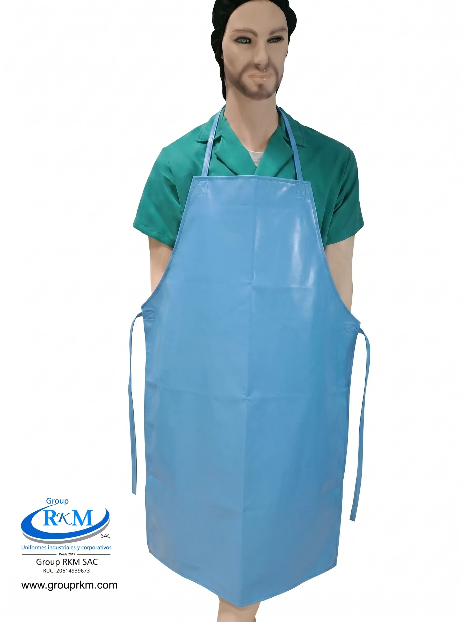 Mandil de PVC Industrial Azul Peruano