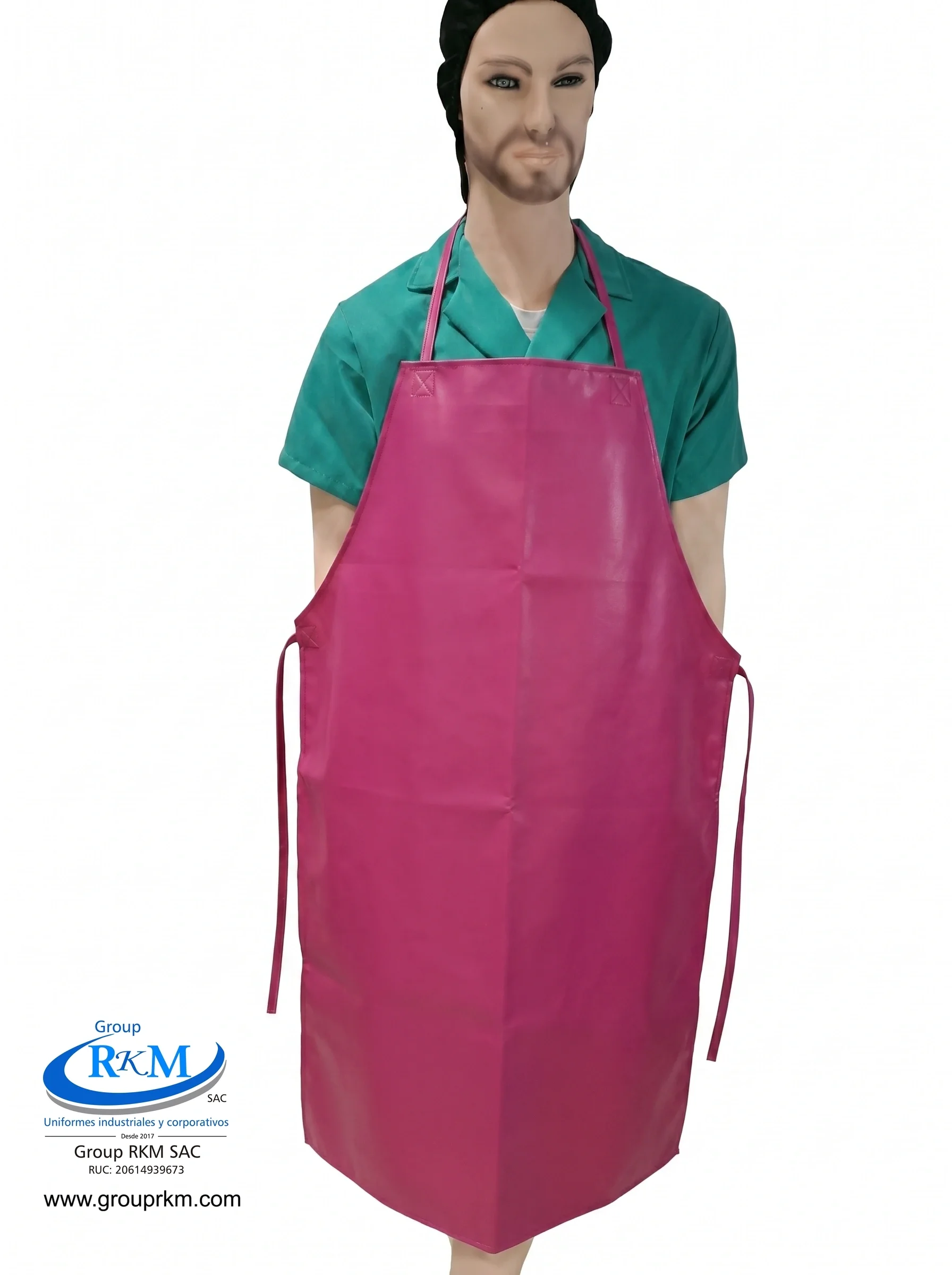 Mandil de PVC Industrial Fucsia