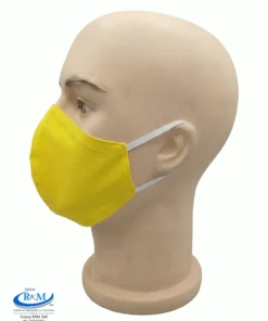 Mascarilla de tela Anatomica Con Ligas Amarillo