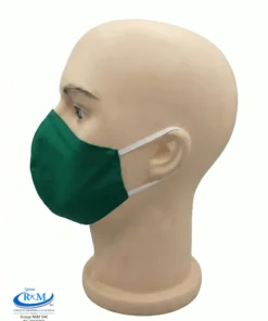 Mascarilla de tela Anatomica Con Ligas verde Esmeralda