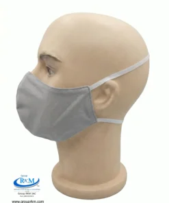 Mascarilla de tela Con Elastico para atras Negro Gris Claro
