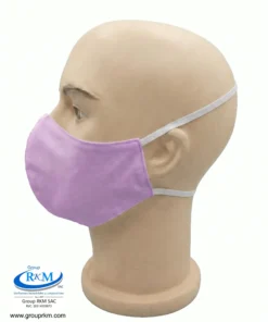 Mascarilla de tela Con Elastico para atras Negro Lila