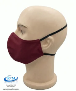 Mascarilla de tela Con Elastico para atras Rojo Guinda