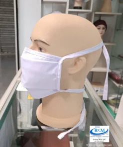 Mascarilla de tela plana con amarres 1